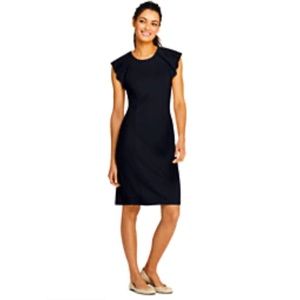 EUC LBD Black Ruffle Shoulder Sleeveless Sheath Dress Sz 2